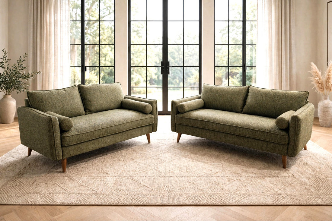 Vanti Green 2-Piece Sofa and Loveseat by Happy Homes at Eve Furniture
