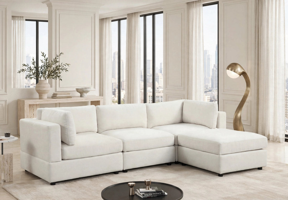 Milan Beige 4-Piece Performance Fabric Modular Sectional by Happy Homes at Eve Furniture