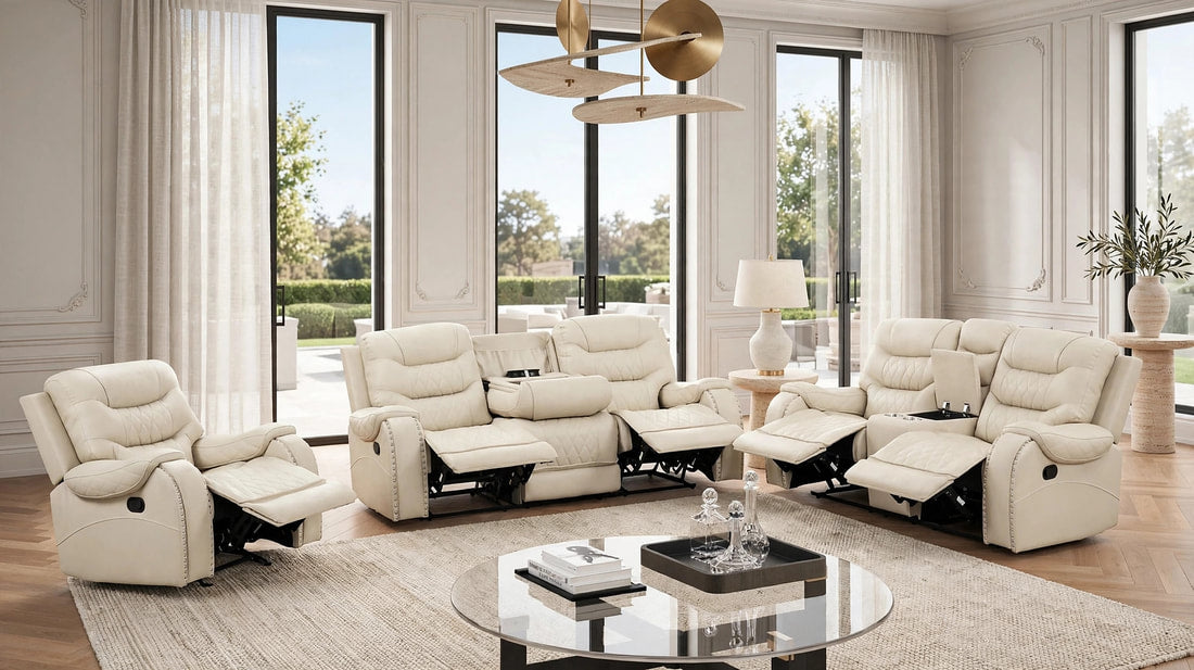 Ashley Beige Oversized 3PCS Reclining Living Room Set by Happy Homes at Eve Furniture