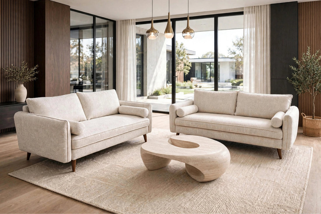 Vanti Beige 2-Piece Sofa and Loveseat by Happy Homes at Eve Furniture