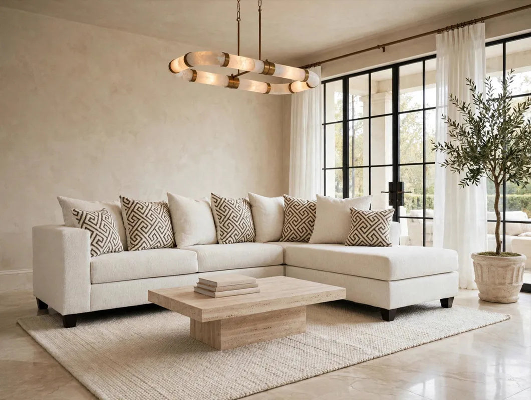 Monroe Stone Right Arm Facing (RAF) Sectional by Happy Homes at Eve Furniture