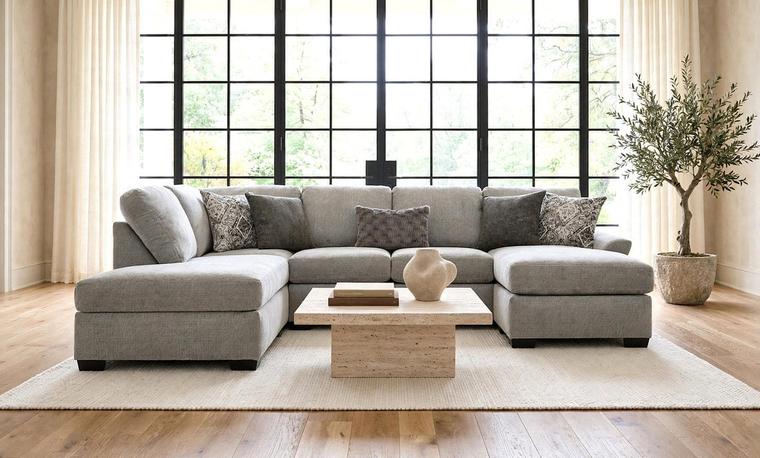 Signature Dove Double Chaise Sectional by Happy Homes at Eve Furniture