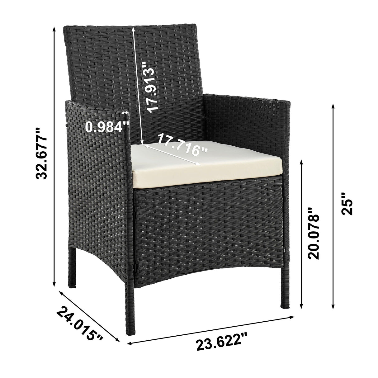 Imperia Patio 2-Person Seating Group with End Table with Cream Cushions by Manhattan Comfort at Eve Furniture