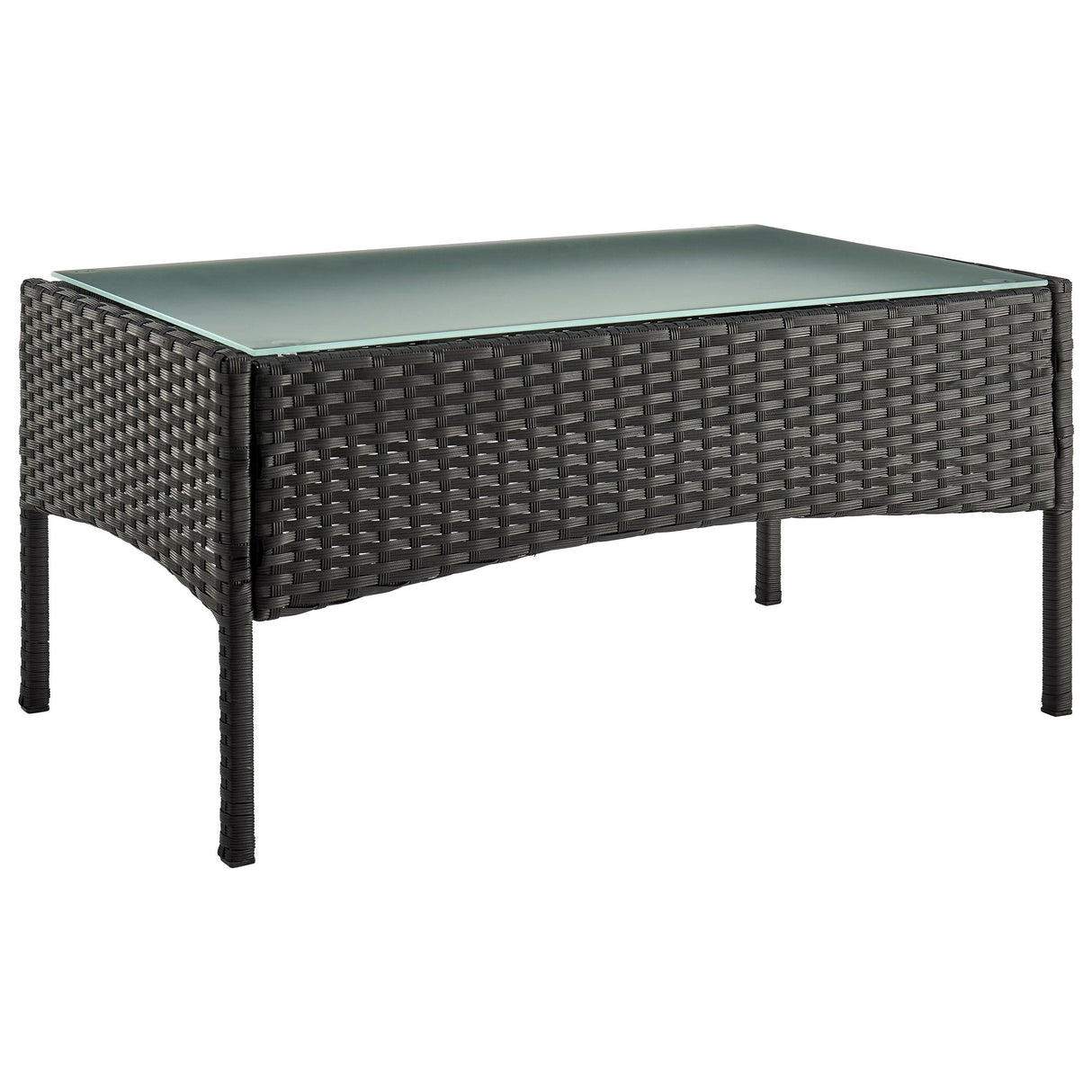 Imperia Patio 4-Person Conversation Set with Coffee Table with Cream Cushions by Manhattan Comfort at Eve Furniture