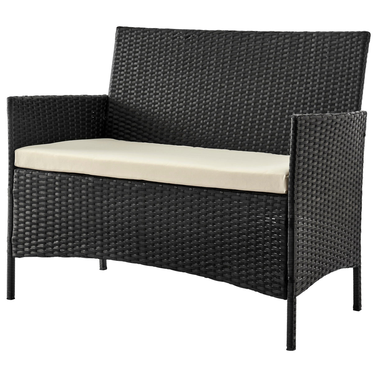 Imperia Patio 4-Person Conversation Set with Coffee Table with Cream Cushions by Manhattan Comfort at Eve Furniture