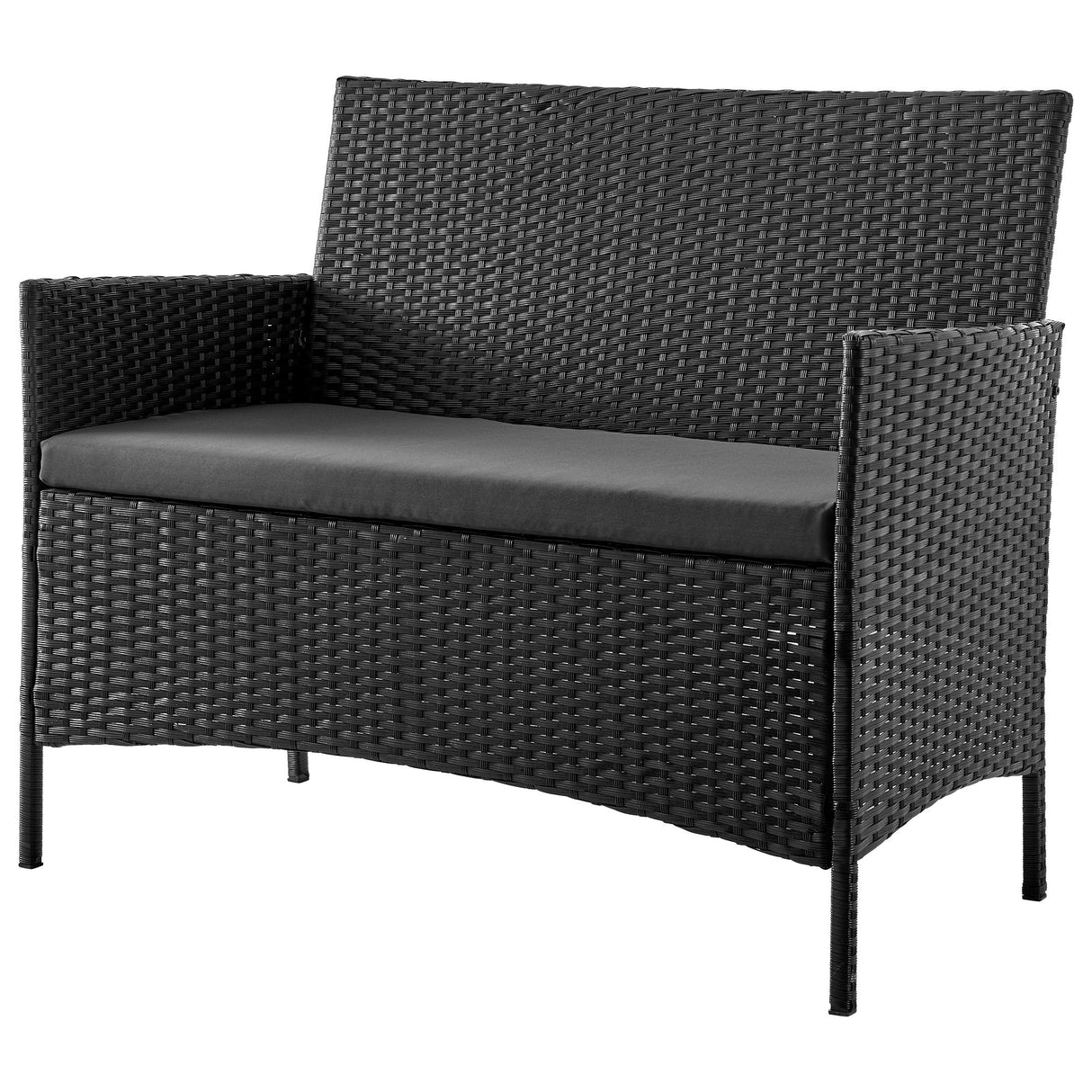 Imperia Patio 4-Person Conversation Set with Coffee Table with Grey Cushions by Manhattan Comfort at Eve Furniture
