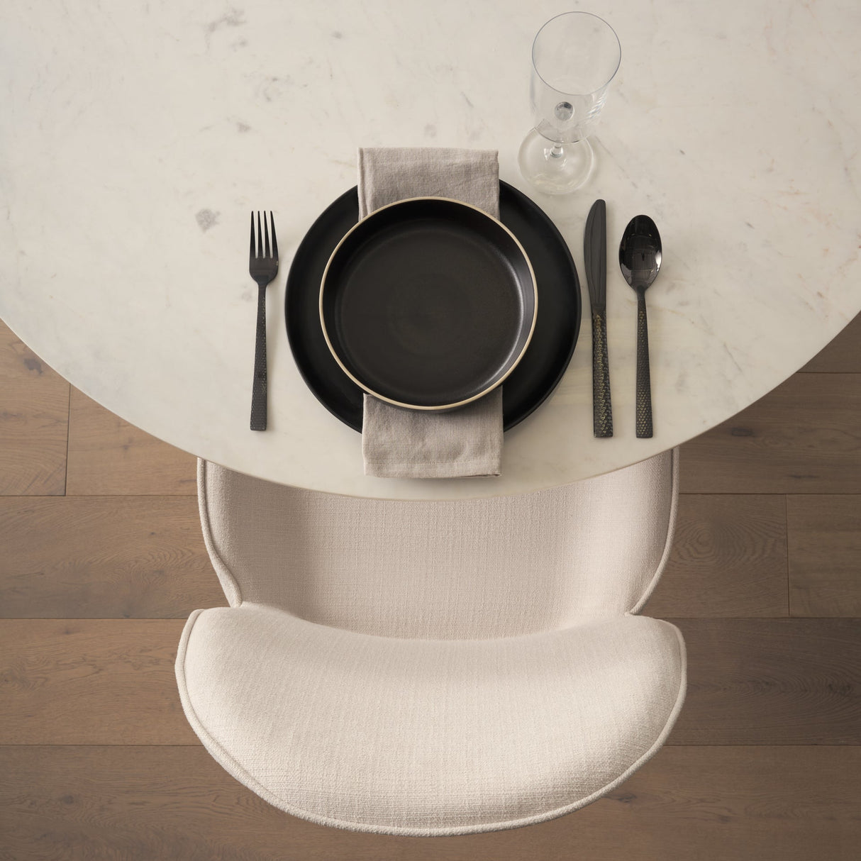 Inala White Fabric Seat Black Metal Frame Dining Chair, Set of 2 by Mercana at Eve Furniture