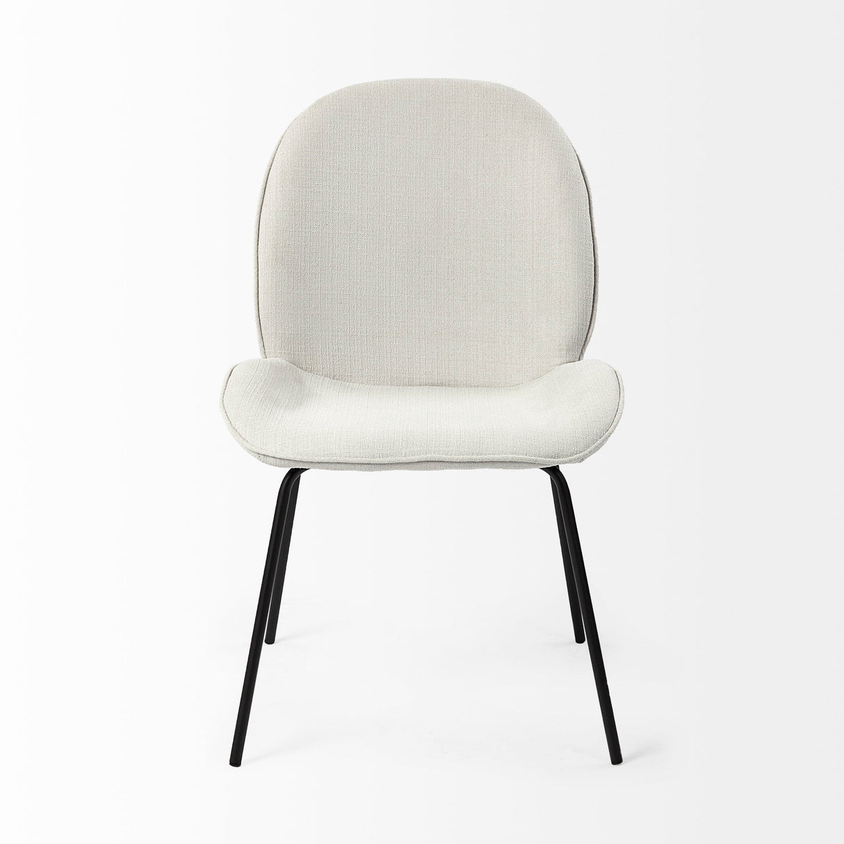 Inala White Fabric Seat Black Metal Frame Dining Chair, Set of 2 by Mercana at Eve Furniture