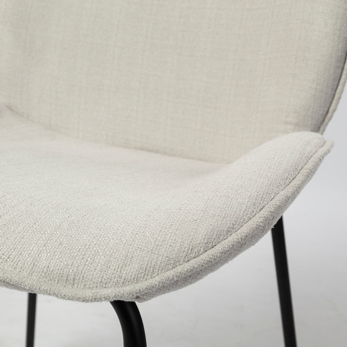 Inala White Fabric Seat Black Metal Frame Dining Chair, Set of 2 by Mercana at Eve Furniture