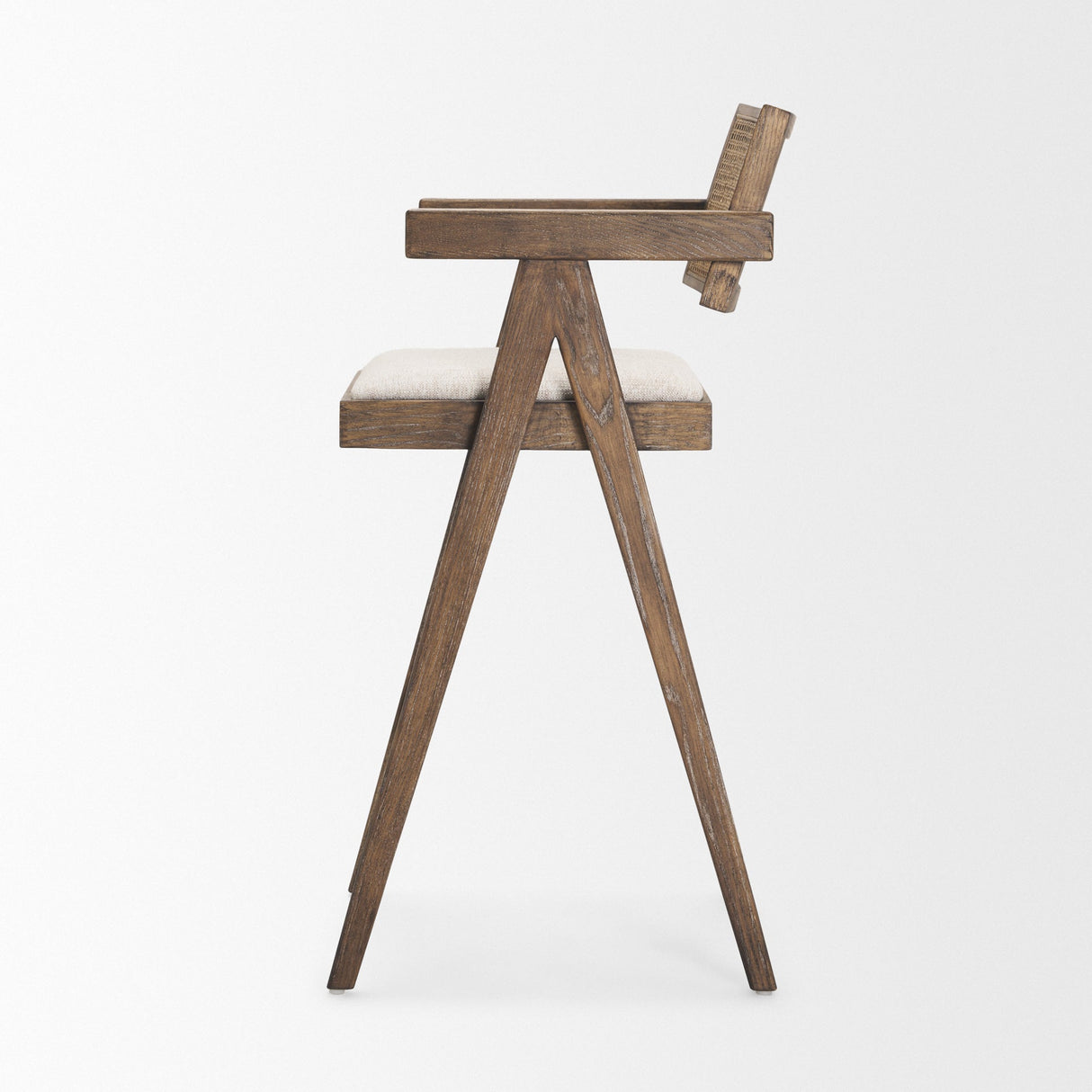 Indie Medium Brown Wood w/ Cane Bar Stool by Mercana at Eve Furniture