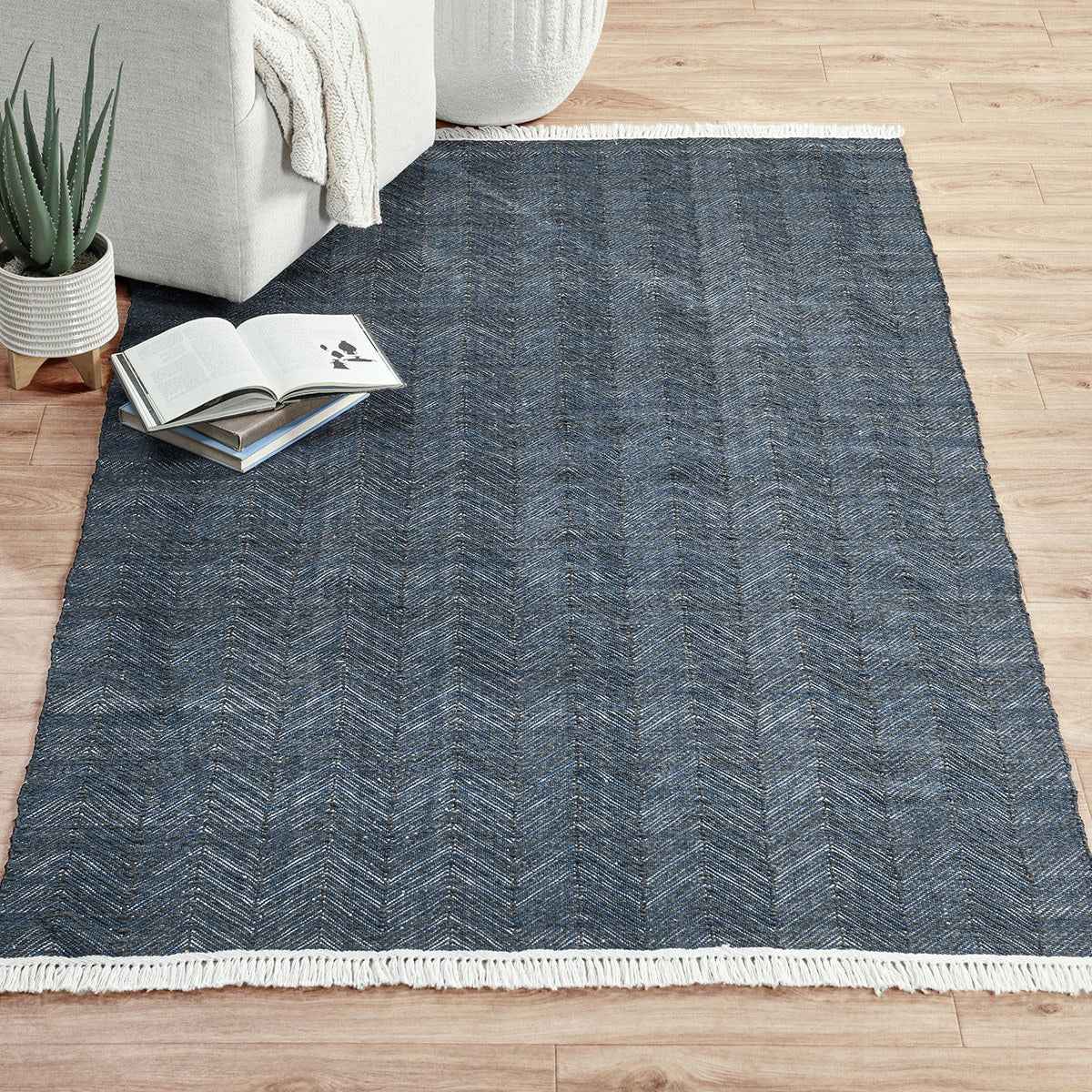 Indoor/Outdoor Augusta Navy Rug by Classic Home at Eve Furniture