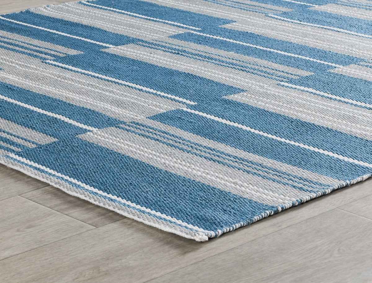 Indoor/Outdoor Colton Cabana Blue Stripe Rug by Classic Home at Eve Furniture