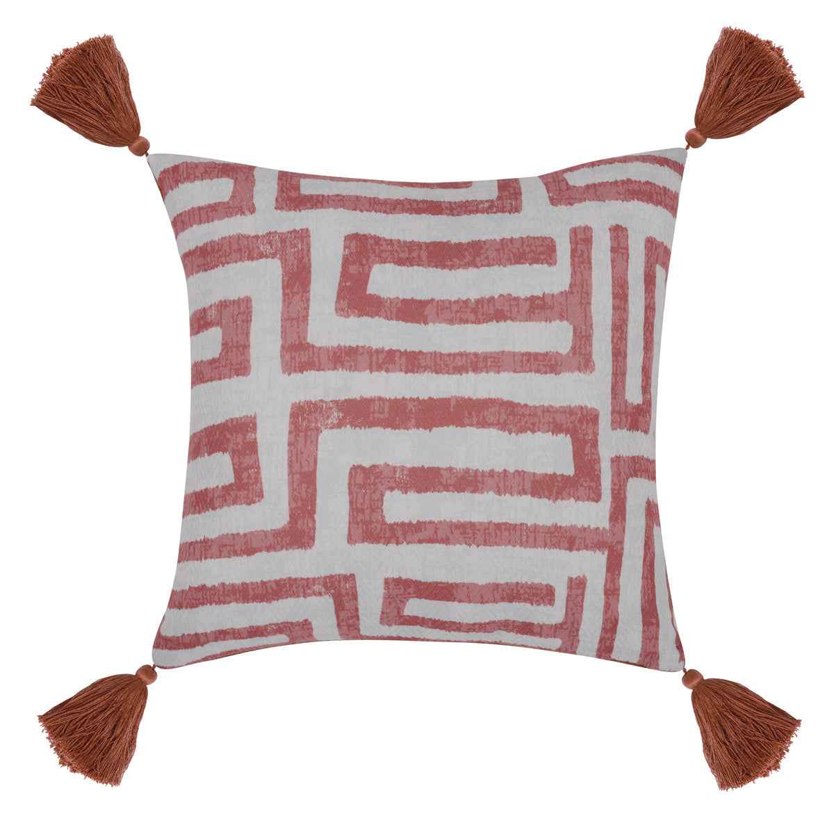 Indoor/Outdoor Karo Red Clay Throw Pillow (Set of 2) by Classic Home at Eve Furniture