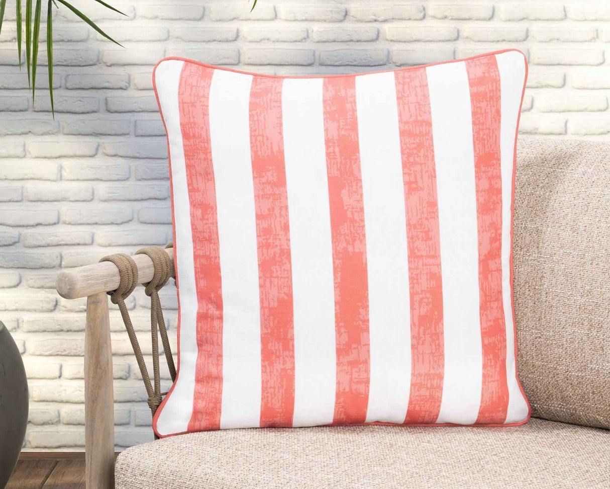 Indoor/Outdoor Milton Red 22x22 Throw Pillow (Set of 2) by Classic Home at Eve Furniture