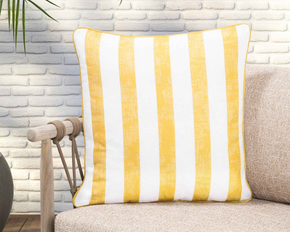 Indoor/Outdoor Milton Yellow 22x22 Throw Pillow (Set of 2) by Classic Home at Eve Furniture