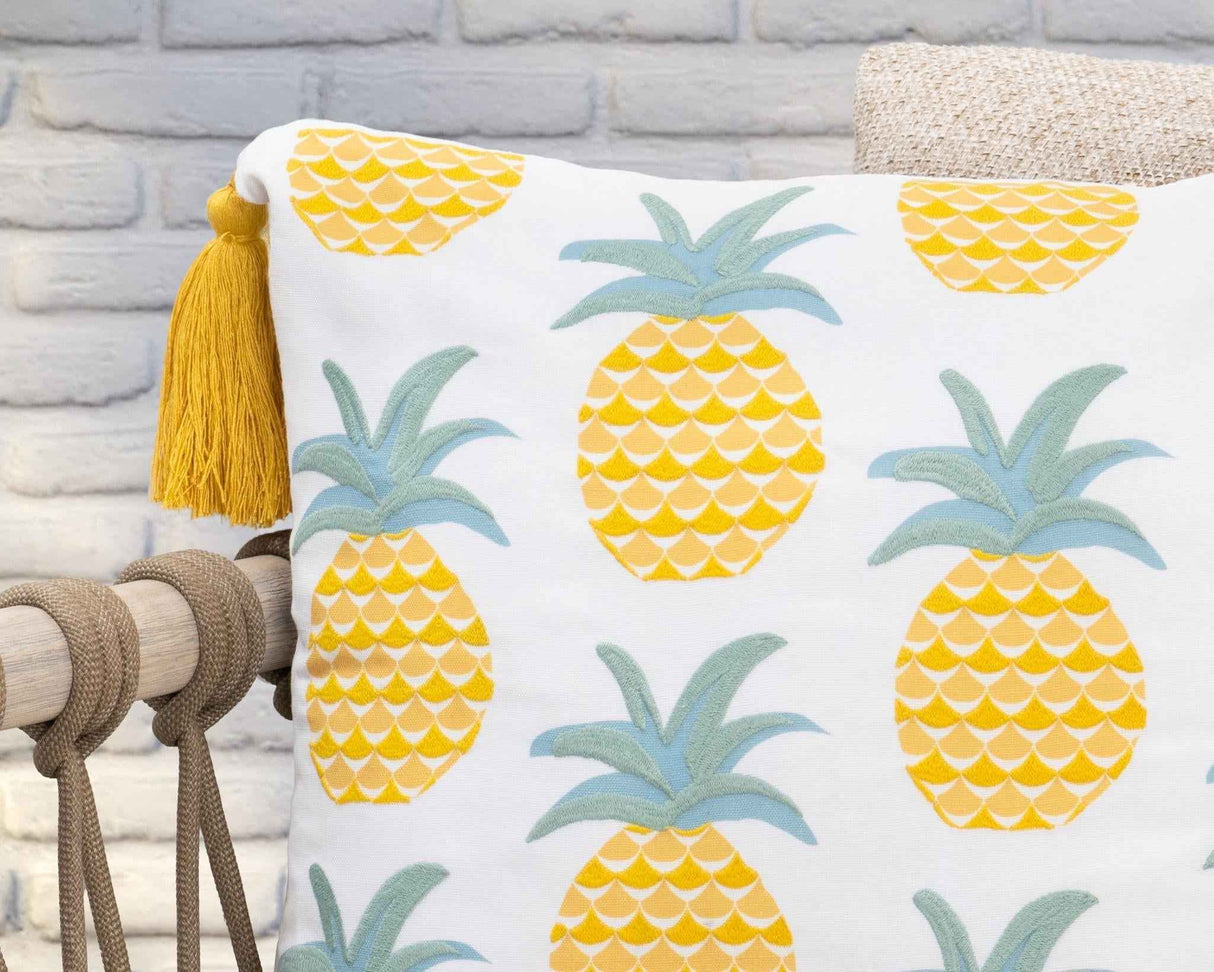 Indoor/Outdoor Sonoma Yellow Multi Throw Pillow (Set of 2) by Classic Home at Eve Furniture