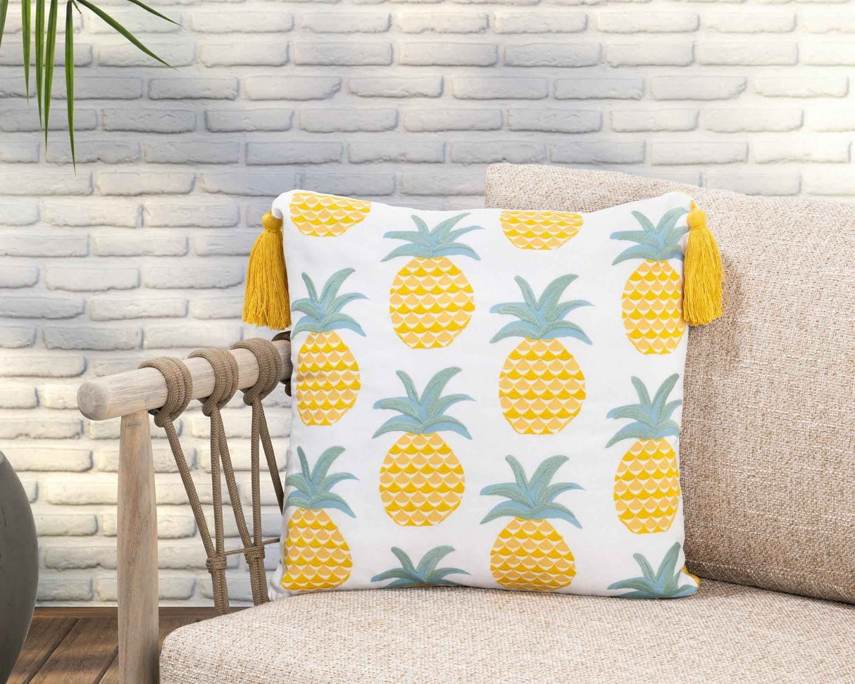 Indoor/Outdoor Sonoma Yellow Multi Throw Pillow (Set of 2) by Classic Home at Eve Furniture