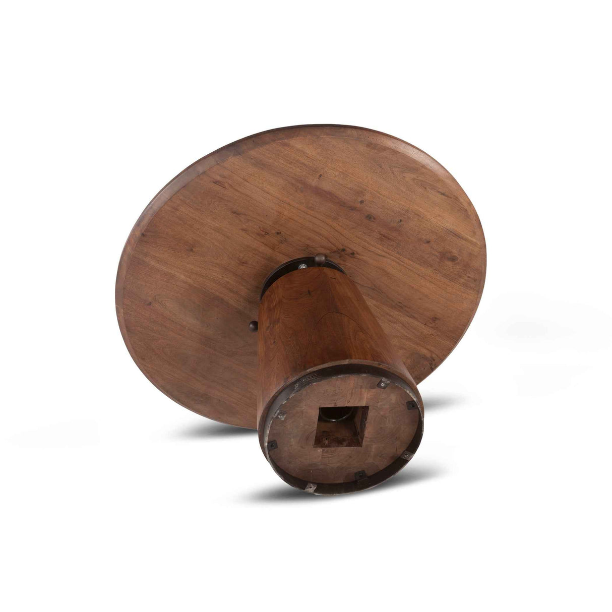 Industrial Modern 40" Round Adjustable Table in Walnut by Home Trends & Design at Eve Furniture
