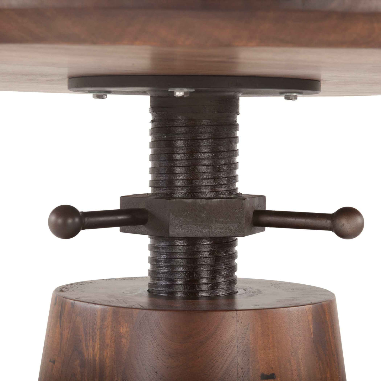Industrial Modern 40" Round Adjustable Table in Walnut by Home Trends & Design at Eve Furniture
