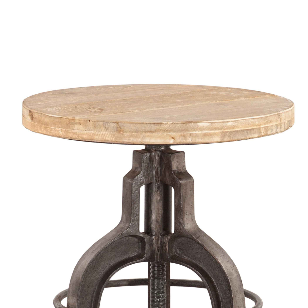 Industrial Teak 16" Adjustable Stool in Oiled Teak Reclaimed Wood by Home Trends & Design at Eve Furniture