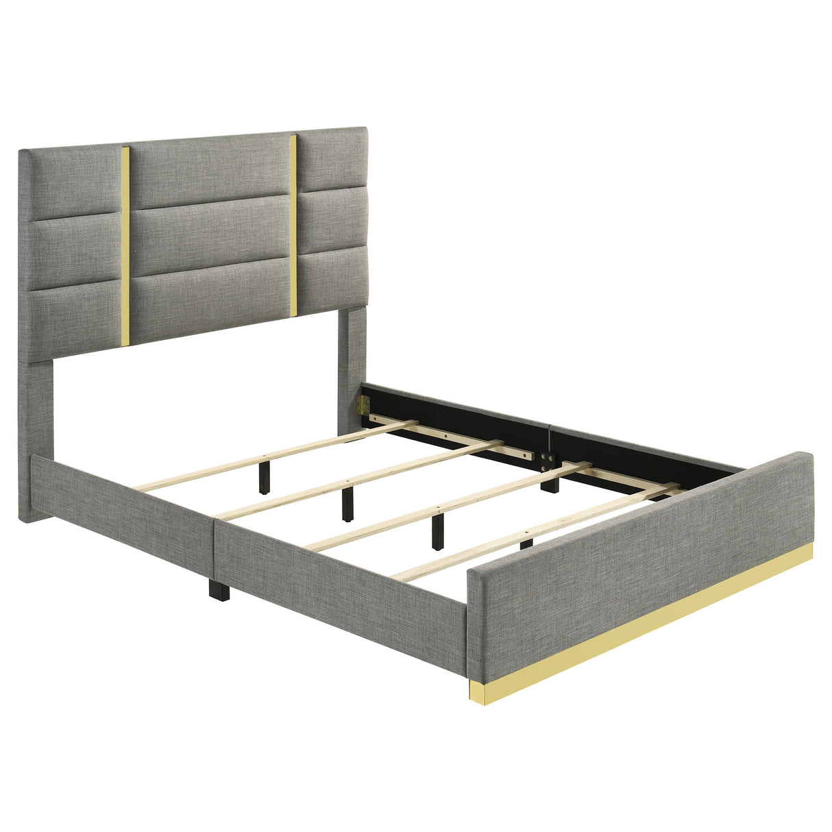 Ines Grey 52-inch Fabric Upholstered Queen Panel Bed by Coaster at Eve Furniture