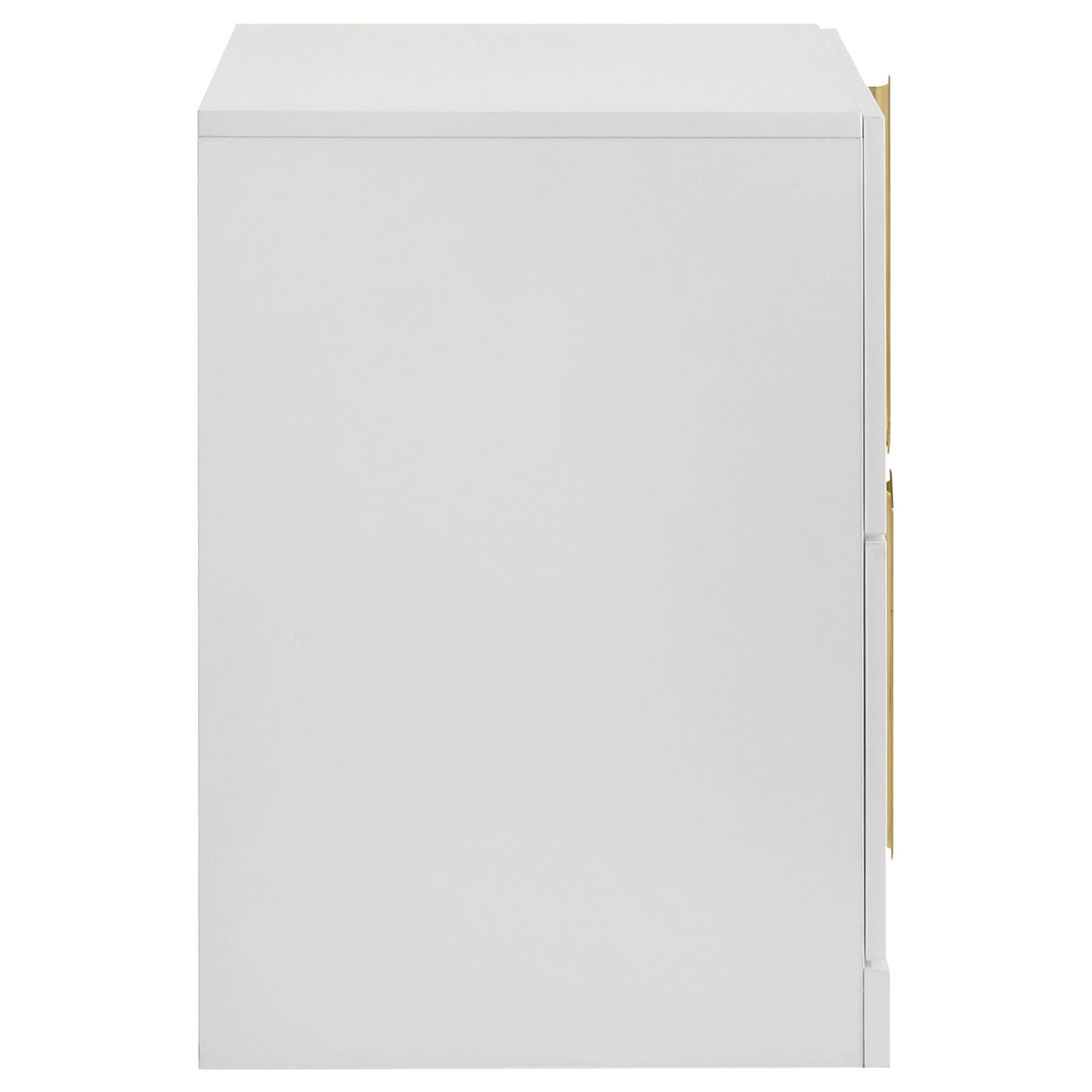 Ines White High Gloss 2-drawer Nightstand Bedside Table by Coaster at Eve Furniture