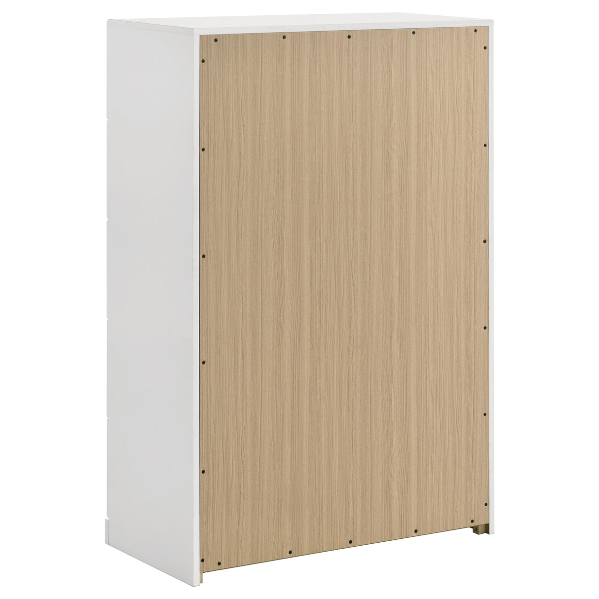 Ines White High Gloss 5-drawer Bedroom Chest of Drawers by Coaster at Eve Furniture