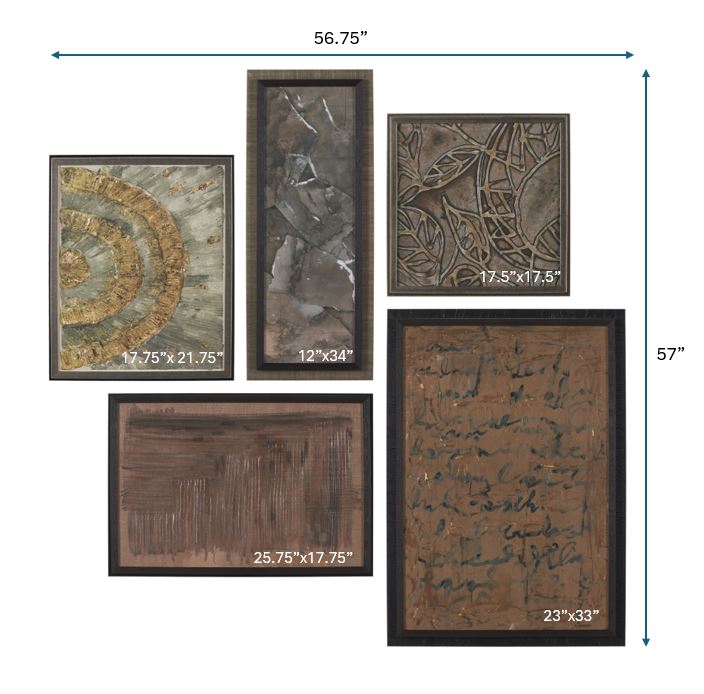 Ing (Set of 5) by Mercana Studio a Hand Embellished Framed Art Print by Mercana at Eve Furniture