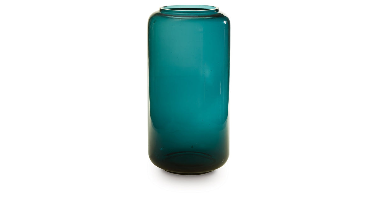 Inisland Teal Vase by Ashley at Eve Furniture
