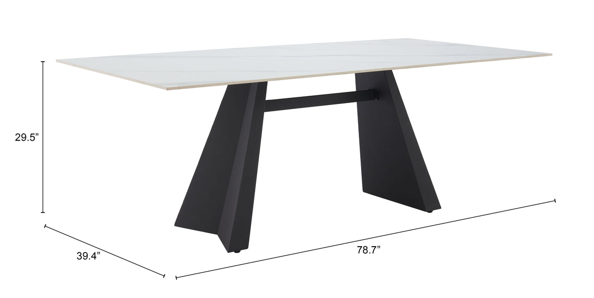 Inky White Dining Table by Zuomod at Eve Furniture
