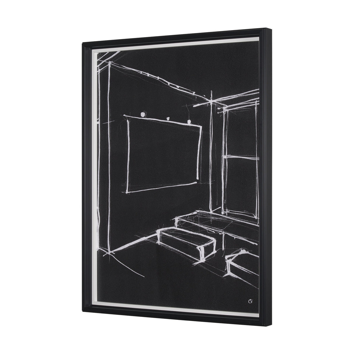Interior Sketch V by Mercana Studio a Hand Embellished Framed Art Print by Mercana at Eve Furniture