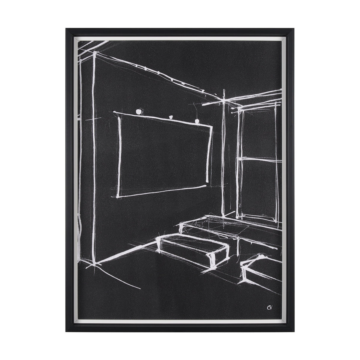 Interior Sketch V by Mercana Studio a Hand Embellished Framed Art Print by Mercana at Eve Furniture