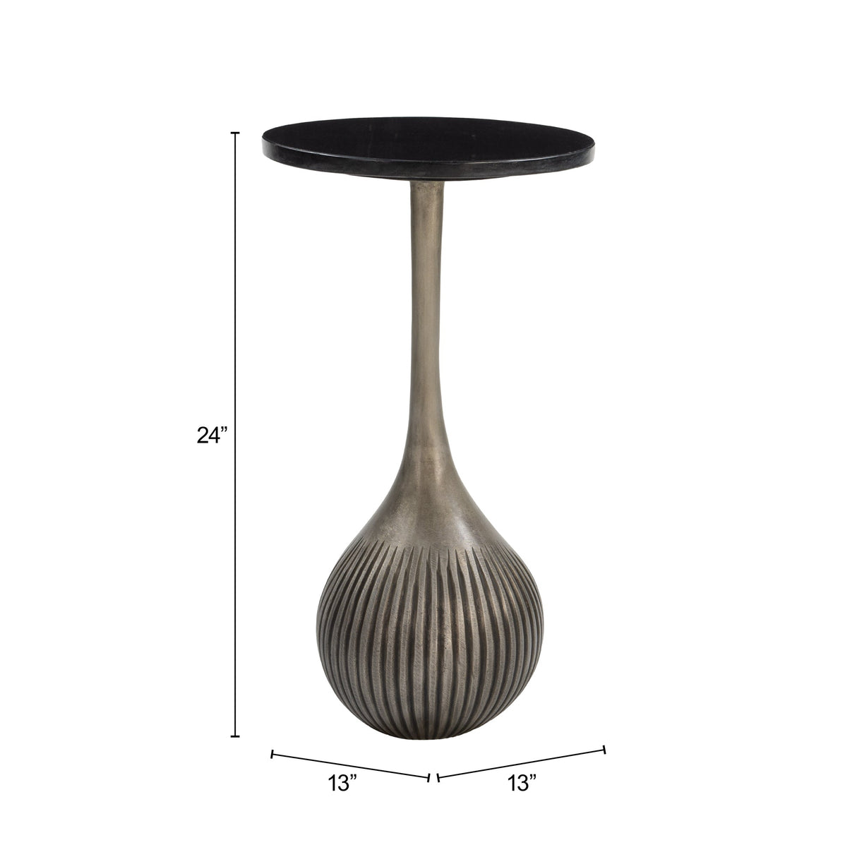 Ionis Black & Antique Silver Accent Table by Zuomod at Eve Furniture