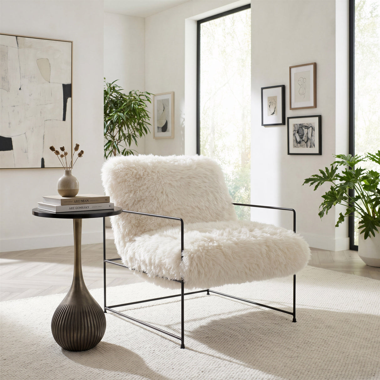 Ionis Black & Antique Silver Accent Table by Zuomod at Eve Furniture