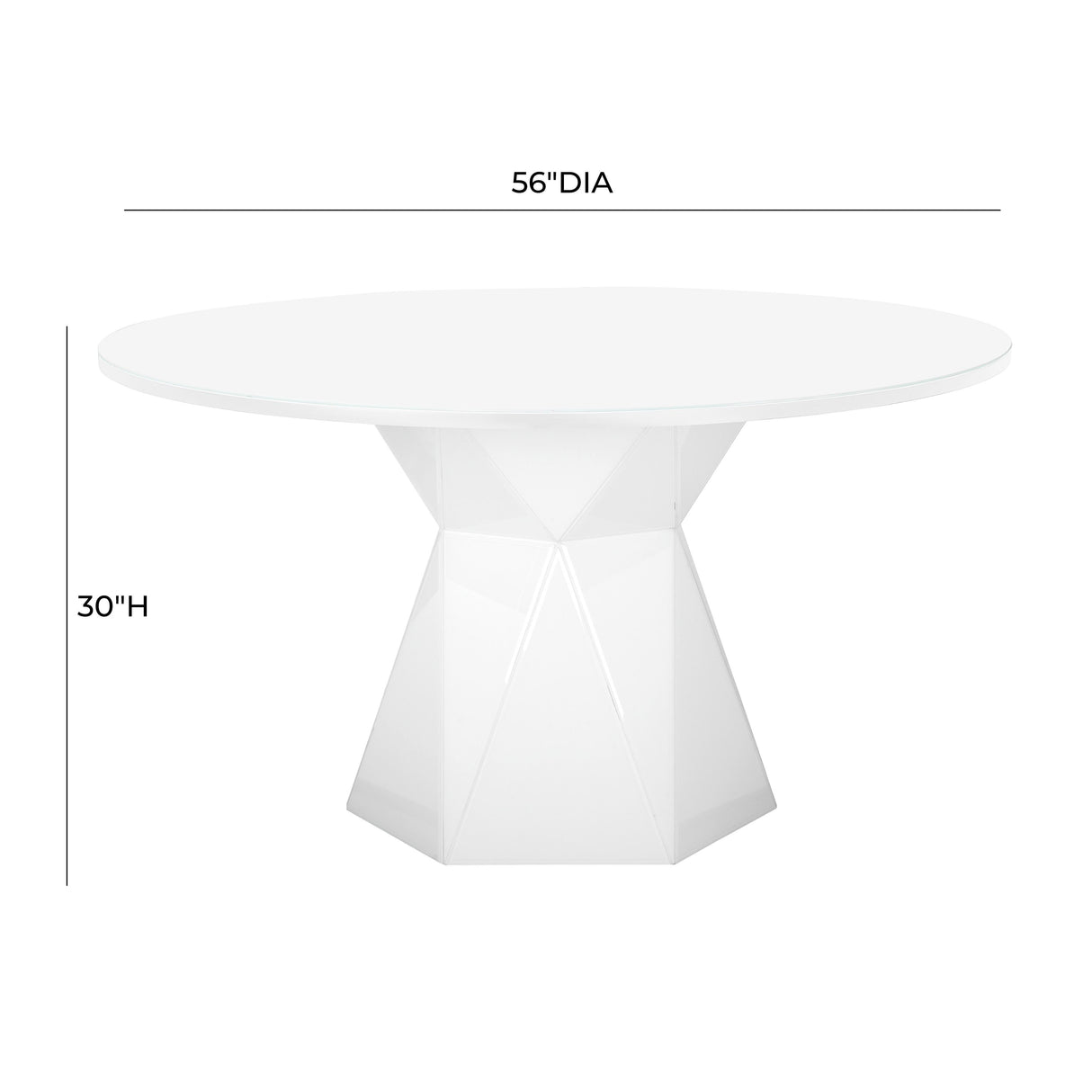 Iris Glass 56" Round Dining Table by TOV Furniture at Eve Furniture