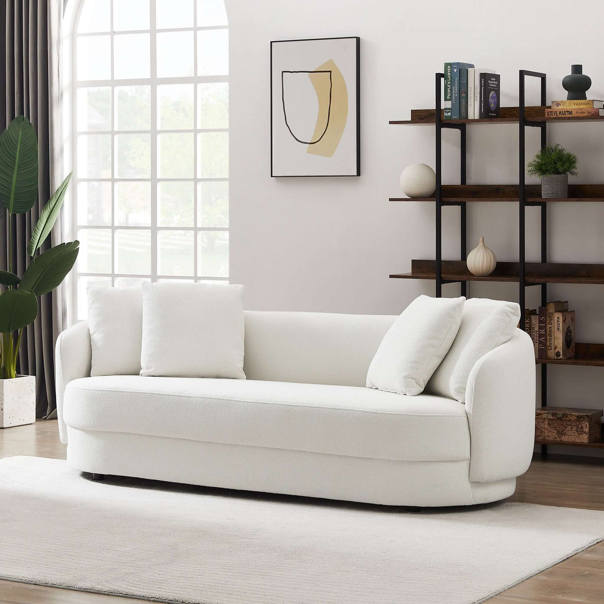 Dylan Modern French Beige Boucle Sofa by Ashcroft Imports at Eve Furniture