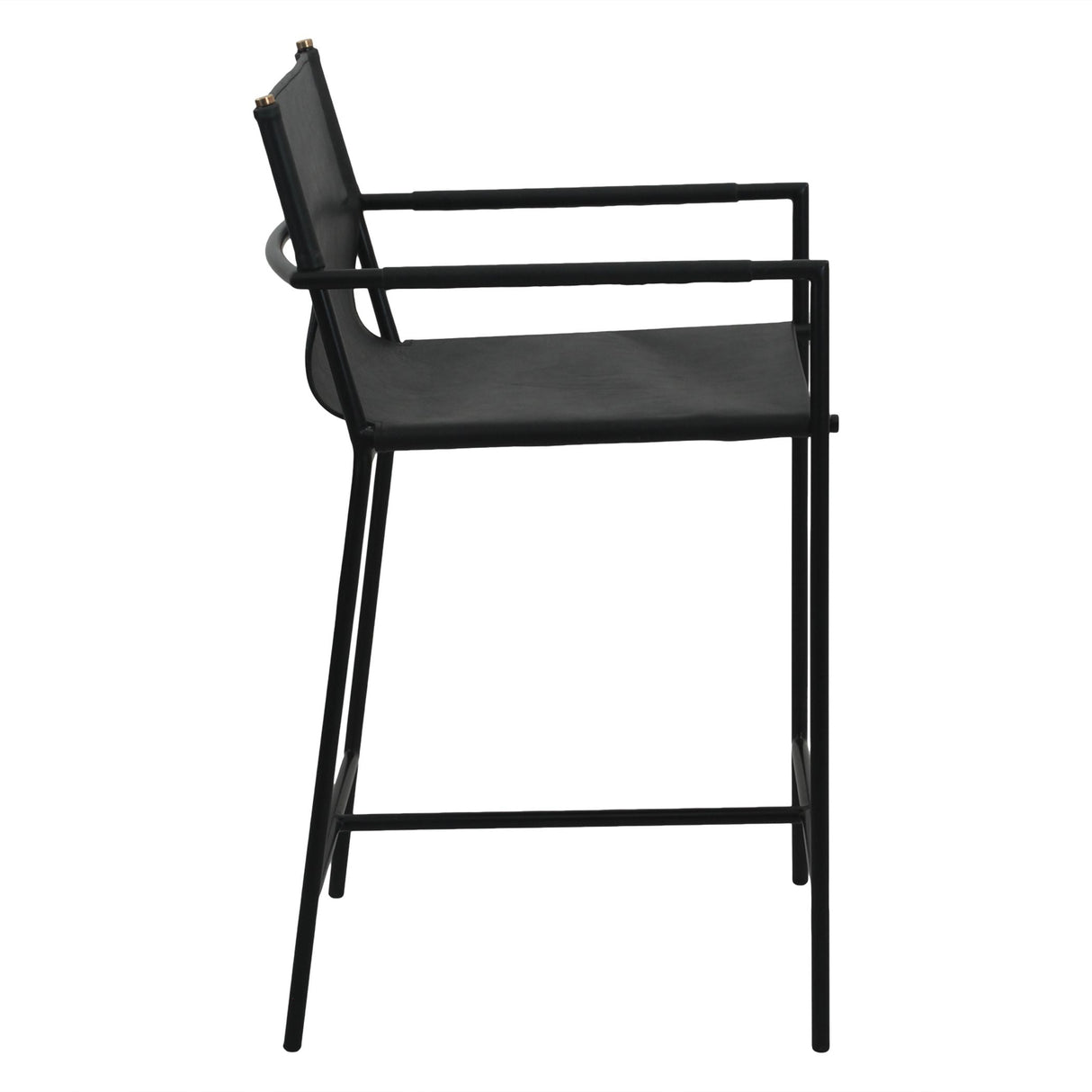 Irvine 20" Counter Armchair in Black Leather and Iron by Home Trends & Design at Eve Furniture