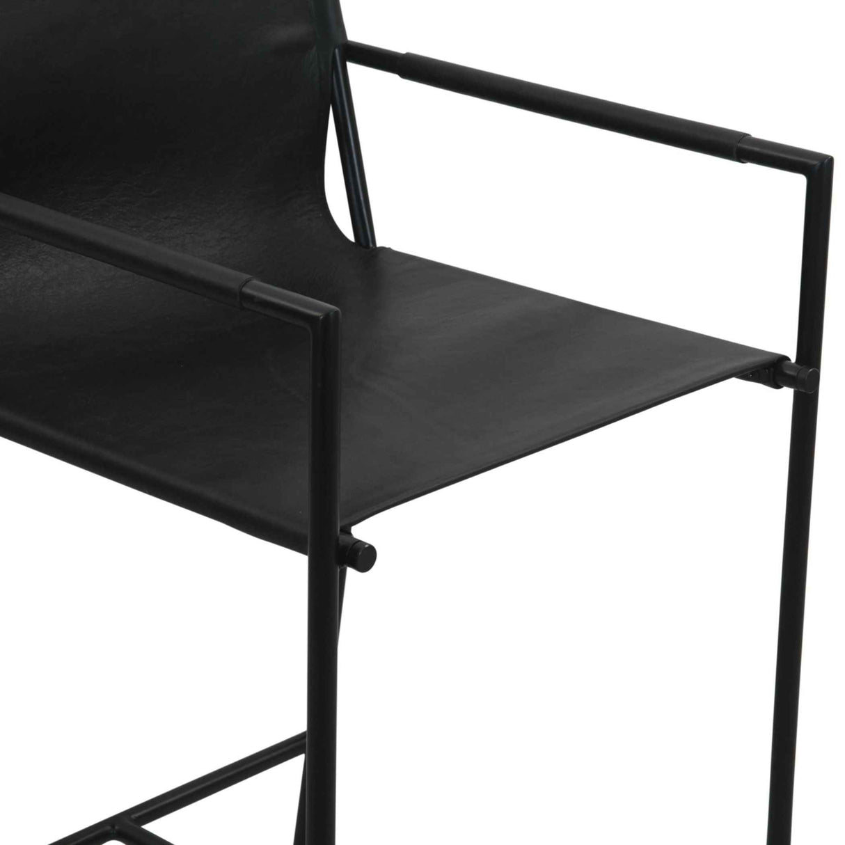 Irvine 20" Counter Armchair in Black Leather and Iron by Home Trends & Design at Eve Furniture