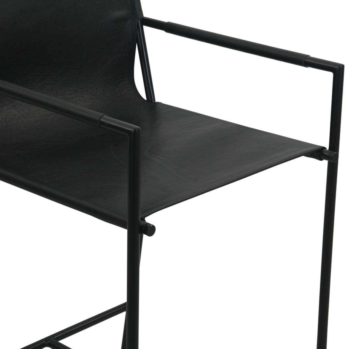 Irvine 20" Counter Armchair in Black Leather and Iron by Home Trends & Design at Eve Furniture