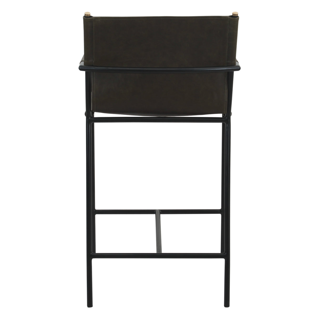 Irvine 20" Counter Armchair in Olive Green Leather and Iron by Home Trends & Design at Eve Furniture
