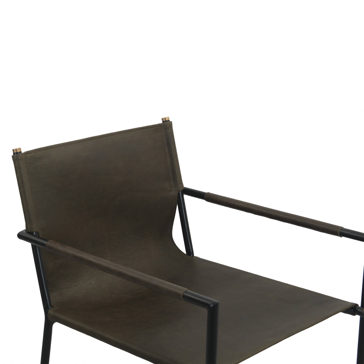 Irvine 20" Counter Armchair in Olive Green Leather and Iron by Home Trends & Design at Eve Furniture