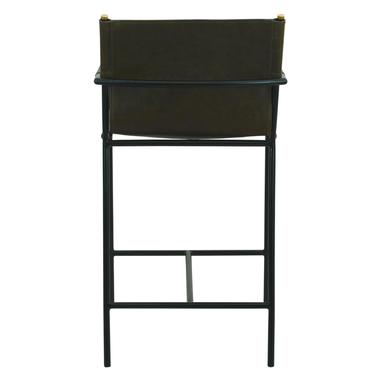 Irvine 20" Counter Armchair in Olive Green Leather and Iron by Home Trends & Design at Eve Furniture