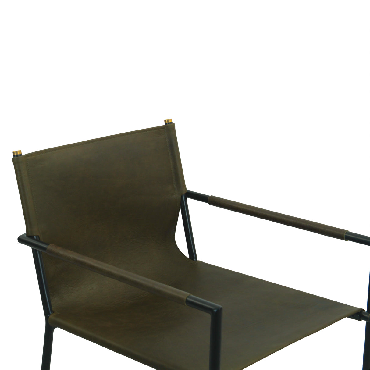 Irvine 20" Counter Armchair in Olive Green Leather and Iron by Home Trends & Design at Eve Furniture