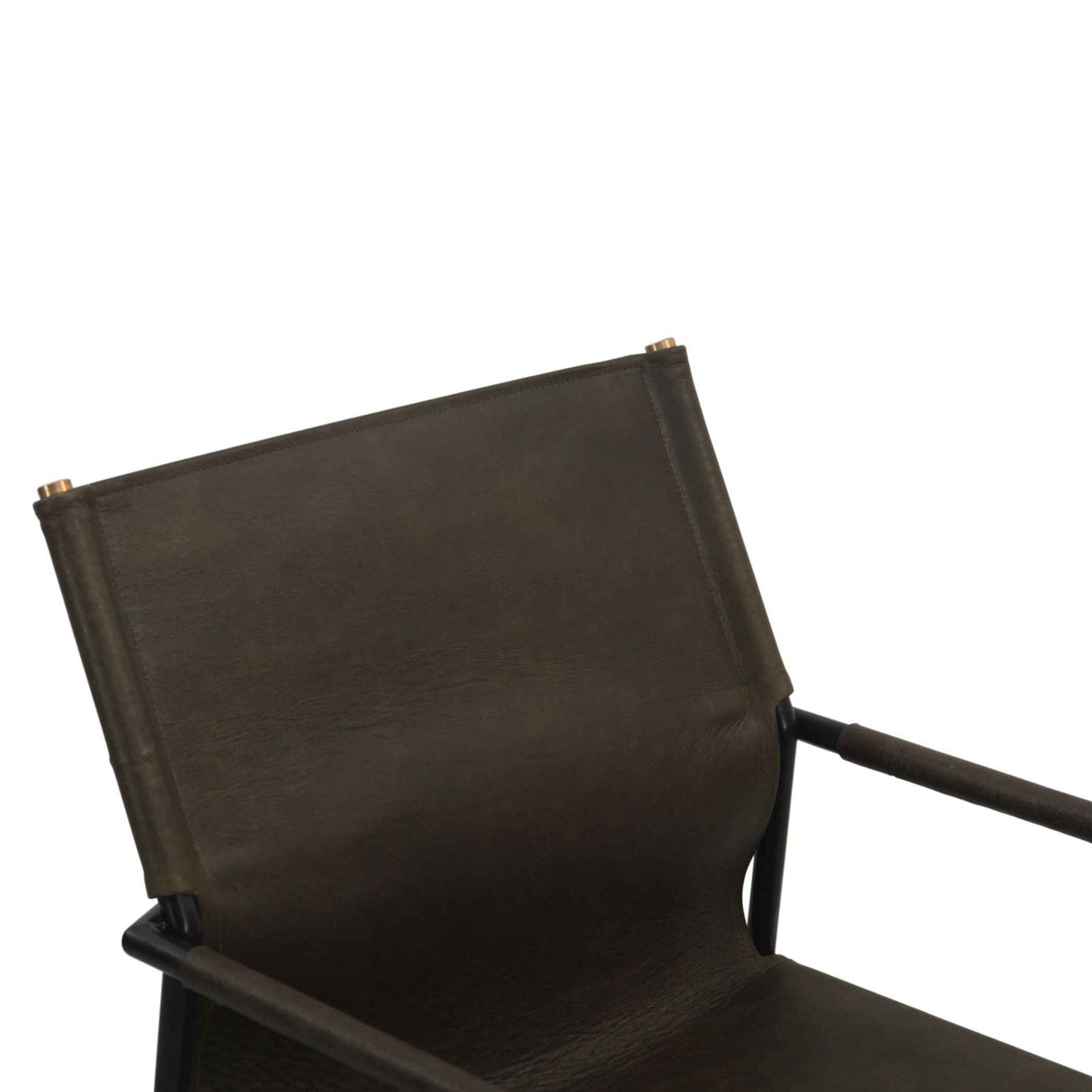 Irvine 20" Dining Armchair Olive Green Leather and Iron by Home Trends & Design at Eve Furniture