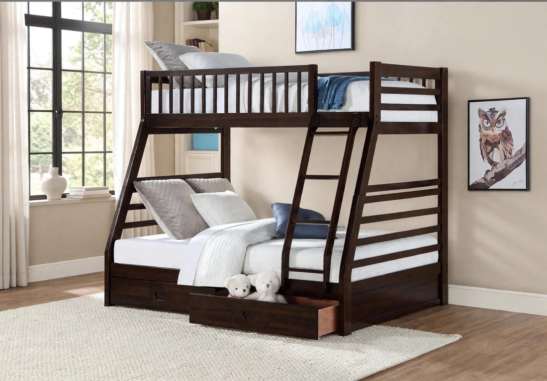 Isaac Espresso Twin/Twin Bunk Bed w/ 2 Drawer by Happy Homes at Eve Furniture