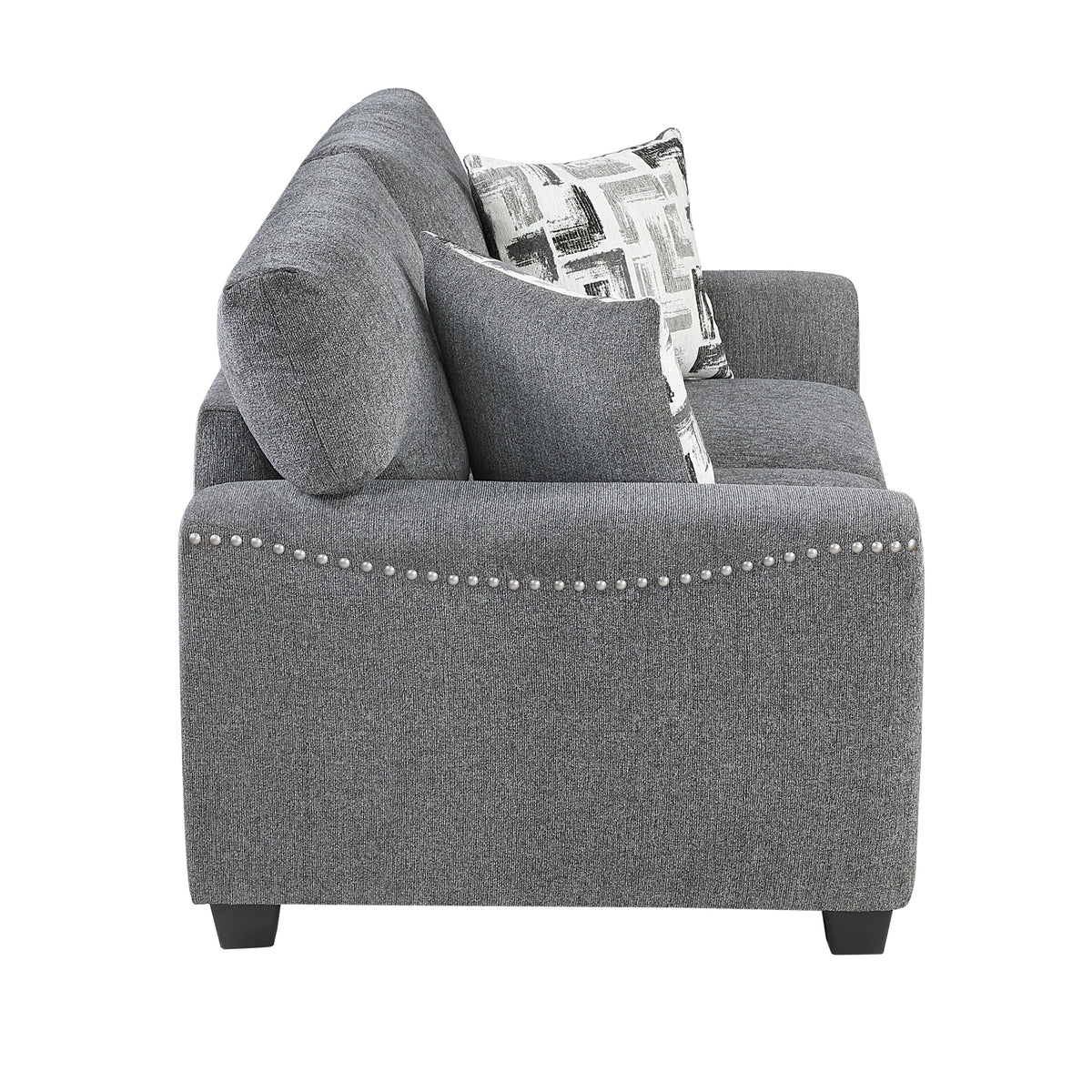 Isabel Dark Gray 2-Piece Living Room Set by Homelegance at Eve Furniture