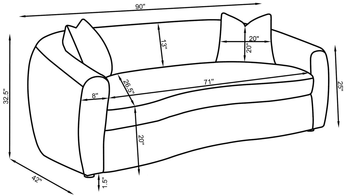 Isabella 2-piece Faux Sheepskin Upholstered Sofa Set Natural by Coaster at Eve Furniture