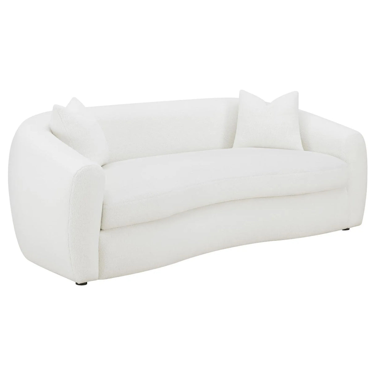 Isabella Faux Sheepskin Upholstered Sofa Natural by Coaster at Eve Furniture