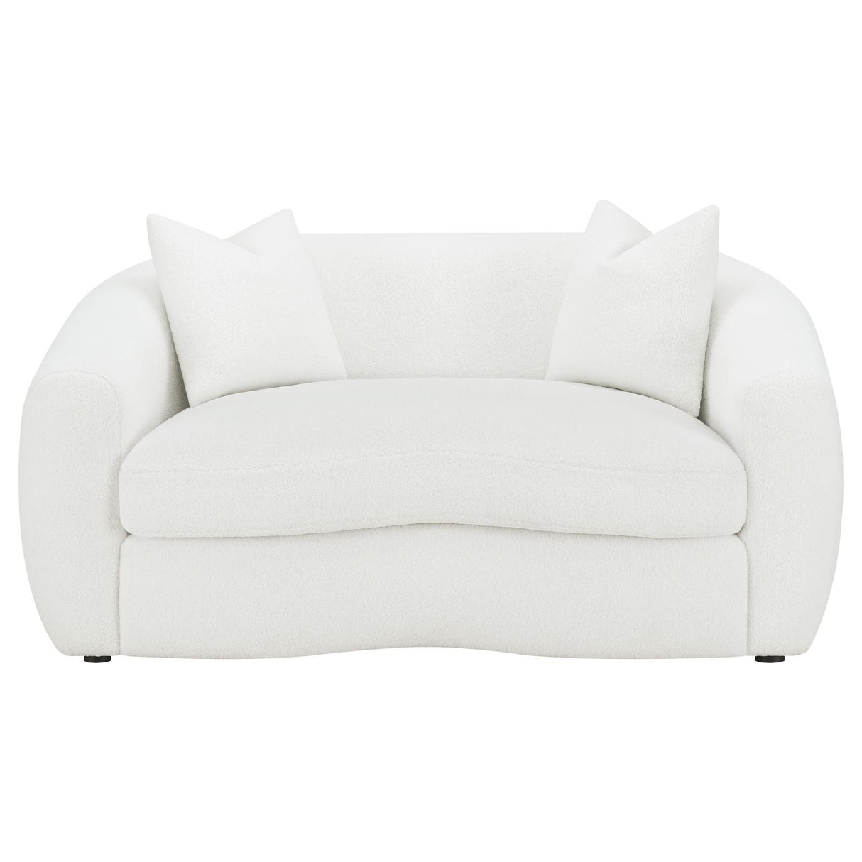 Isabella White Upholstered Tight Back Loveseat by Coaster at Eve Furniture