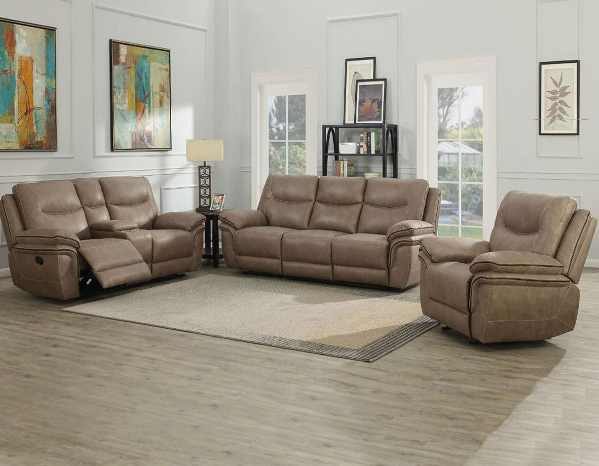 Isabella Sand 3-Piece Manual Reclining Set by Steve Silver at Eve Furniture